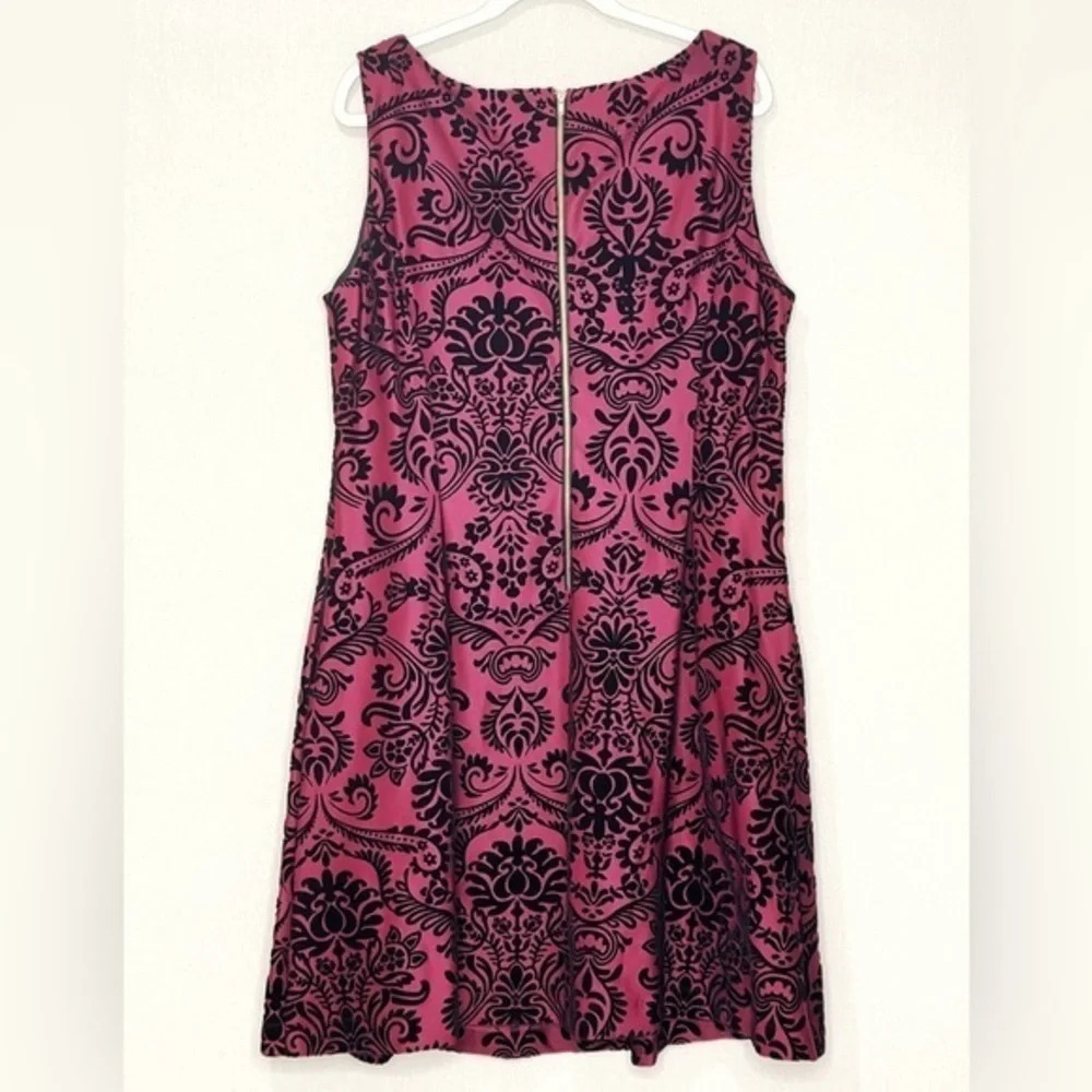 Gabby Skye Baroque‎ Velvet Burgundy Black Sleeveless Dress Size 16W Goth Dress - Picture 3 of 6